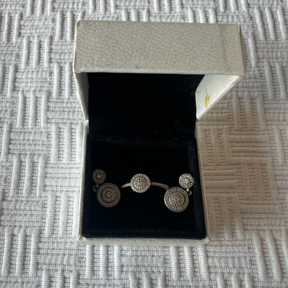 Pandora Silver ring and earring set